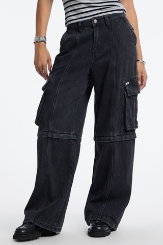 Jean cargo 2-en-1 - Noir