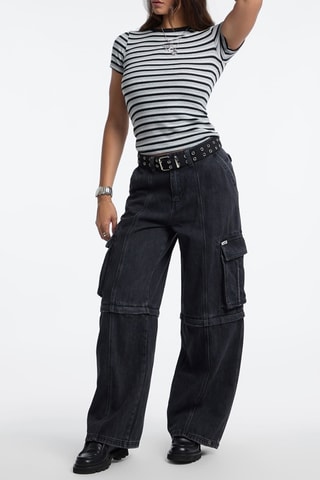 Jean cargo 2-en-1 - Noir