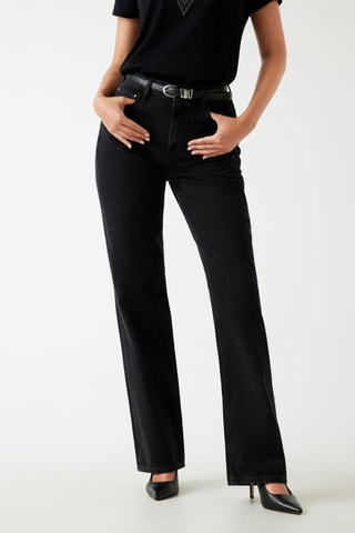 Jean straight taille haute - Noir