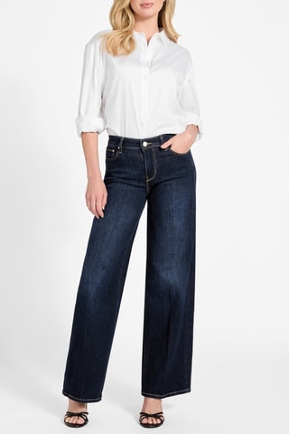 Jean palazzo taille haute - Bleu foncé