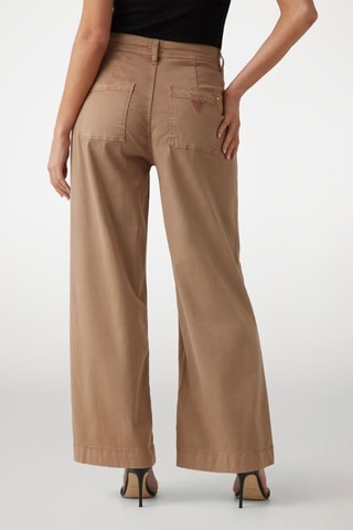 Jean wide legs taille haute - Marron