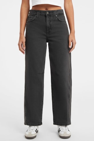 Jean barrel taille haute - Noir