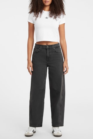 Jean barrel taille haute - Noir