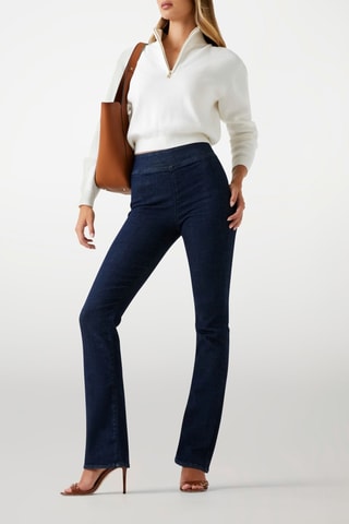 Jean bootcut taille haute - Bleu marine