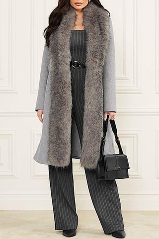 Manteau en laine Valérie - Gris chiné