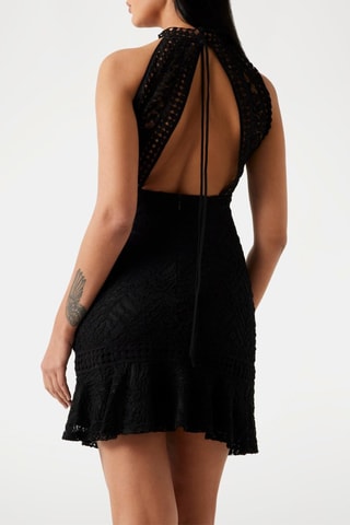 Robe patineuse en dentelle - Noir