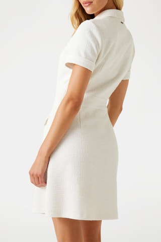 Robe droite en tweed - Ecru