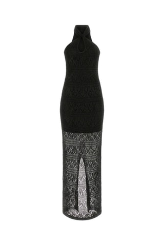 Robe longue en dentelle - Noir