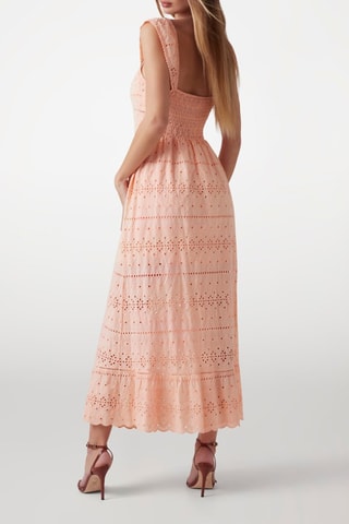 Robe longue en broderie anglaise - Orange