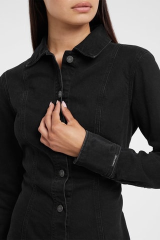Robe chemise en jean - Noir