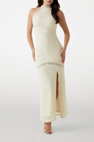 Robe longue en dentelle - Ivoire