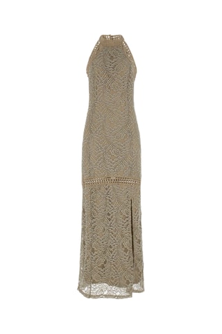 Robe longue en dentelle - Kaki