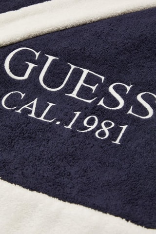 Serviette de plage - Bleu nuit et blanc - 180 x 100 cm - Guess