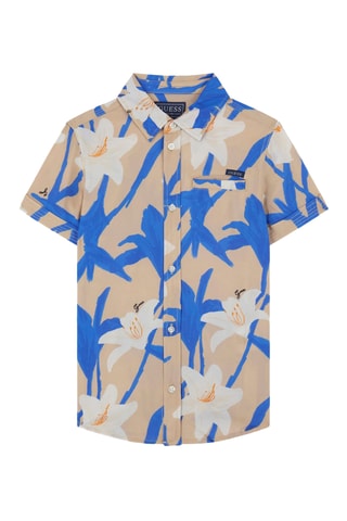Chemise - Beige et bleu électrique