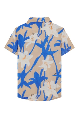 Chemise - Beige et bleu électrique