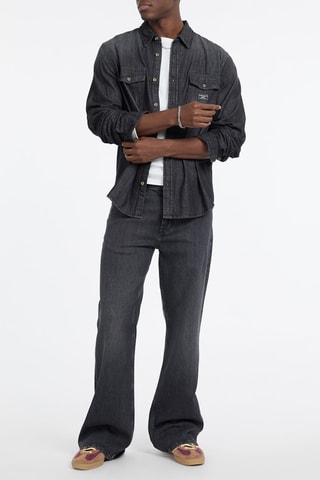 Chemise regular en jean - Noir