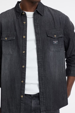 Chemise regular en jean - Noir