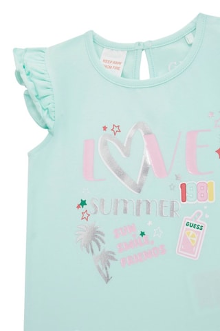 T-shirt et short en jean - Vert clair