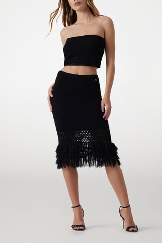 Jupe fourreau taille haute - Noir