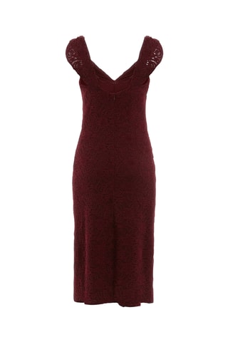 Robe fourreau en dentelle - Bordeaux