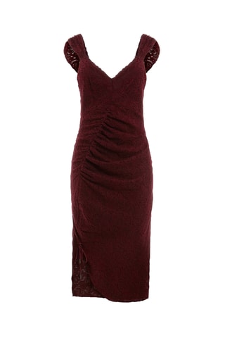 Robe fourreau en dentelle - Bordeaux