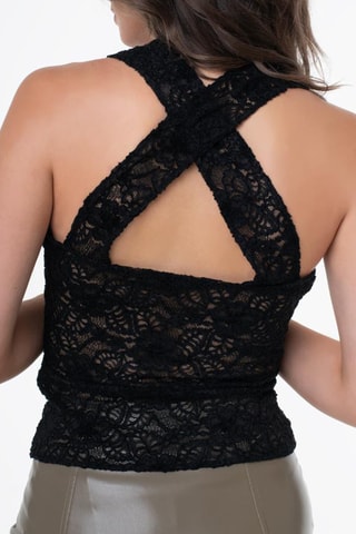Top en dentelle - Noir