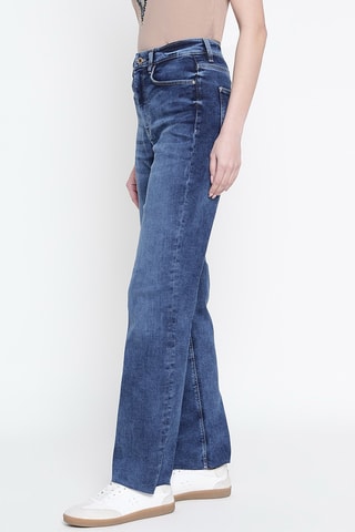 Jean droit taille haute - Bleu foncé
