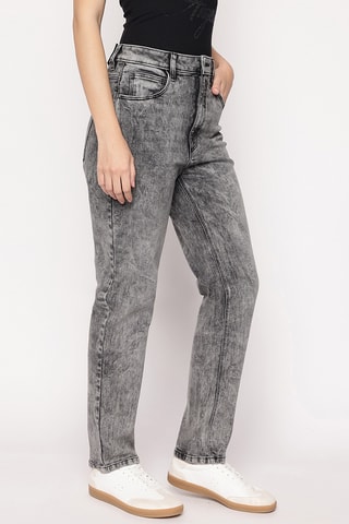 Jean mom - Gris