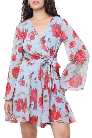 Robe portefeuille - Bleu clair