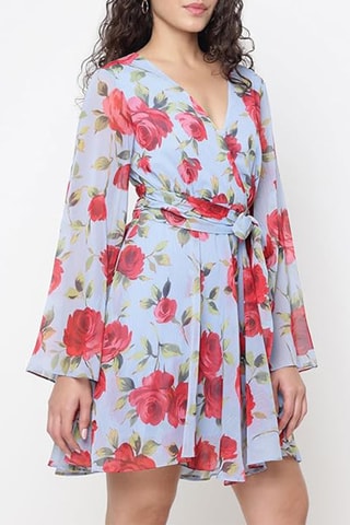 Robe portefeuille - Bleu clair