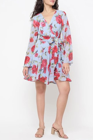 Robe portefeuille - Bleu clair