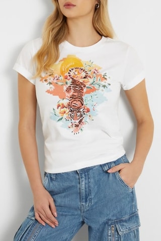 T-shirt Crouching - Blanc