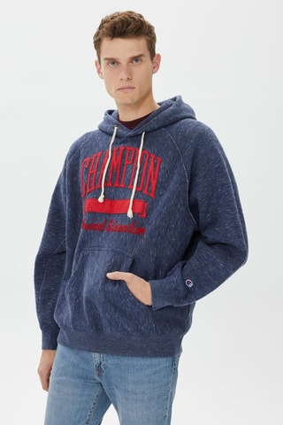 Sweat à capuche - Bleu foncé chiné - Bleu
