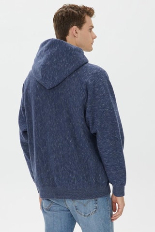 Sweat à capuche - Bleu foncé chiné - Bleu