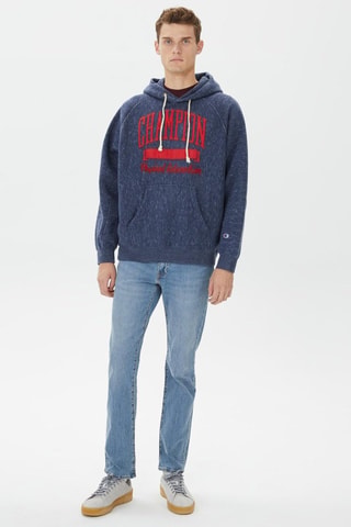 Sweat à capuche - Bleu foncé chiné - Bleu