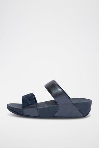 Mules à talons compensées Lulu - Bleu marine