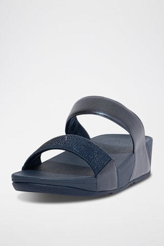 Mules à talons compensées Lulu - Bleu marine