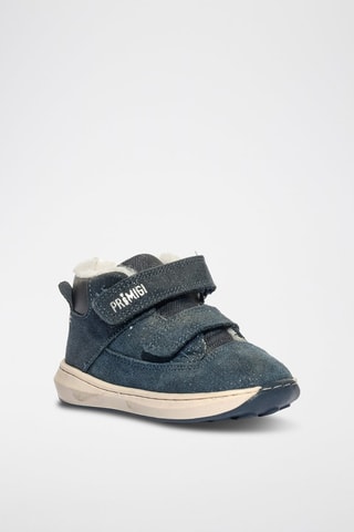 Baskets montantes en cuir Baby Float - Bleu marine et gris