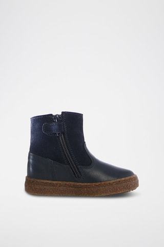 Bottines fourrées en cuir nappa Alpina - Naturino - Bleu et marron