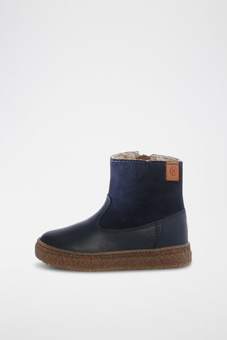 Bottines fourrées en cuir nappa Alpina - Naturino - Bleu et marron