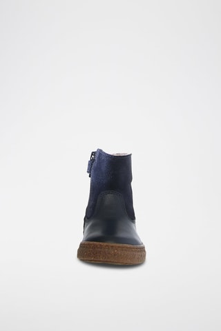 Bottines fourrées en cuir nappa Alpina - Naturino - Bleu et marron