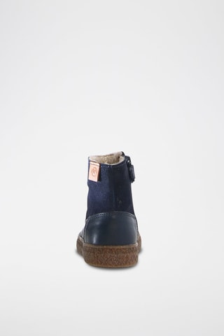 Bottines fourrées en cuir nappa Alpina - Naturino - Bleu et marron