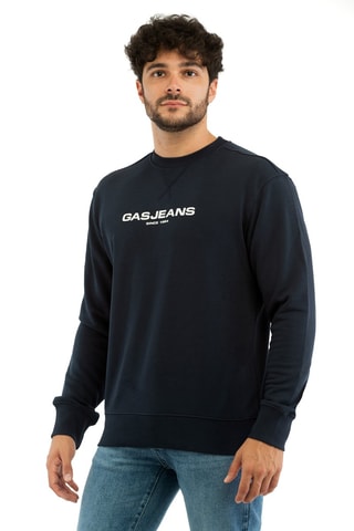 Sweat regular - Gas - Blanc et bleu