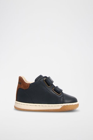 Baskets en cuir nappa Adam - Falcotto - Bleu et marron