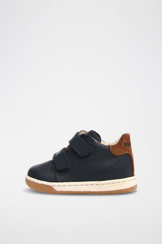 Baskets en cuir nappa Adam - Falcotto - Bleu et marron