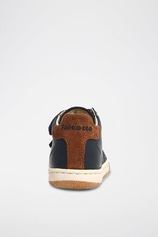 Baskets en cuir nappa Adam - Falcotto - Bleu et marron