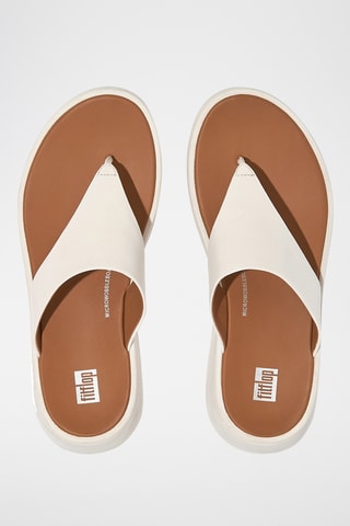 Tongs compensées en cuir F-Mode - Beige