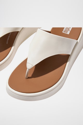 Tongs compensées en cuir F-Mode - Beige