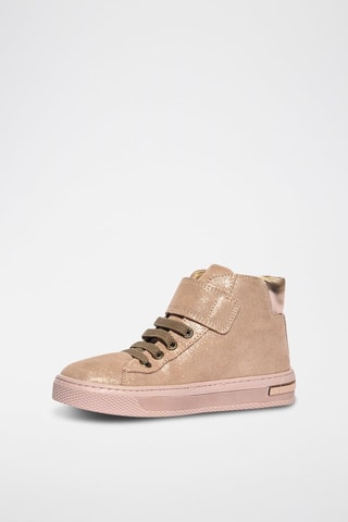 Baskets montantes en cuir Stylish - Marron et rose