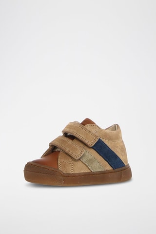 Baskets en cuir Gazer VL - Falcotto - Beige, bleu et gris